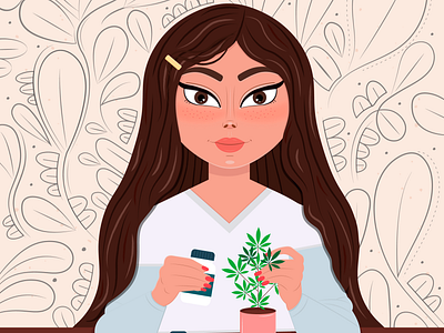 CANNABIS JENYFER HERRERA belleza concept concept art concept design conceptodemarca creatividad creativity diseñador femenido femenine ilustración ilustrador de adobe cc ilustradora ilustration logo mujer natural podcast vector