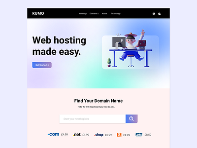 KUMO Web Hosting app branding design ux