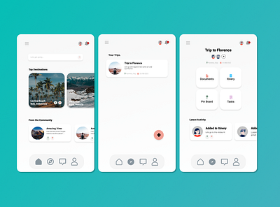 OnePlanit Travel App app design graphic design ui ux