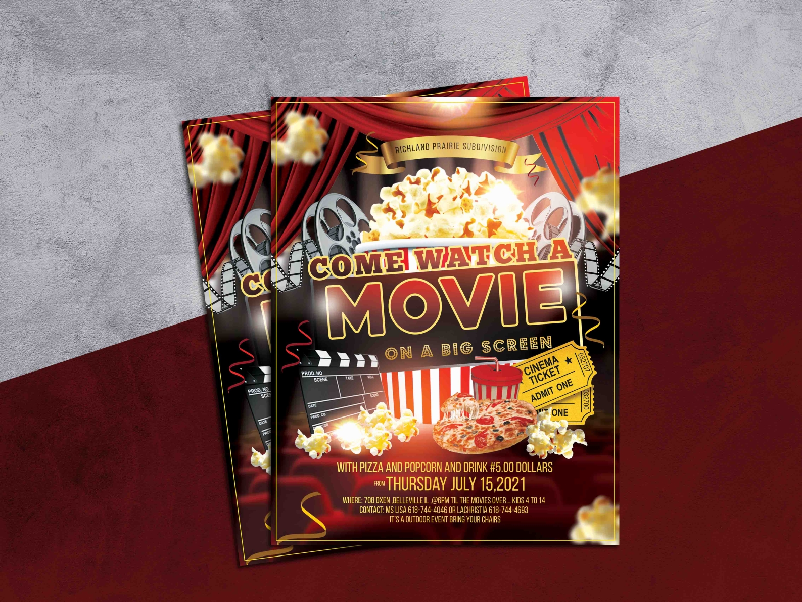 Movie Night Flyer Design Template by Mansoor on Dribbble