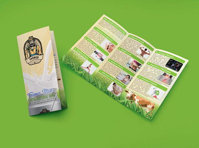 Trifold Brochure Design For Dairy Farm dairy farm food healthy food milk trifold brochure