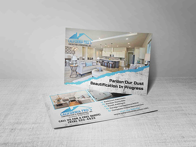 Postcard Design For House Decorating cleaning flyer house construction house decoration postcard real estate