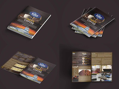 Bi-Fold Brochure Design For Indus Coffee Manufacturing bi fold. caffe coffee coffee brochure coffee shop