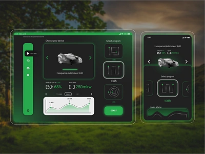 Concept app for Husqvarna autonomic mower app design grahicdesign mobile ui design webdesign