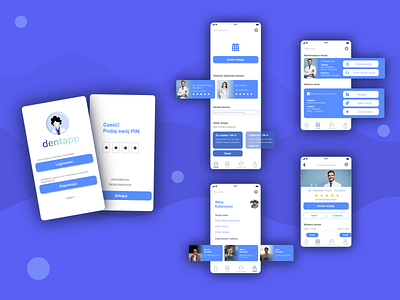 Easy way to make an appointment with your dentist app blue grahicdesign illustration mobile ui design uxdesign website