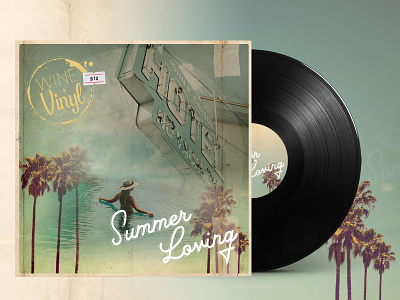 Wine & Vinyl, Summer Loving. album art album design music package design passion project retro retro design self promo wine wine label