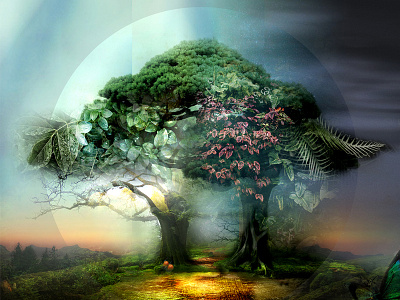 The Tree of Life collage digital illustration illustration mixed media pen and ink photoshop