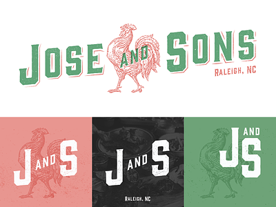 Jose and Sons bar branding logo mark mexican north carolina raleigh restaurant rooster tequilar
