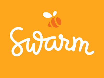 Swarm logomark bee buzz foursquare hive mrdavenport orange swarm