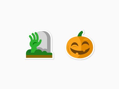 Halloween Stickers foursquare grave halloween jackolantern pumpkin stickers swarm zombie
