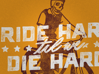 Ride Rough bike handlettering mrdavenport skull t shirt texture threadless typography vintage worn