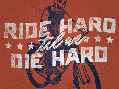 Ride Rough V2 bike handlettering mrdavenport skull t shirt texture threadless typography vintage worn