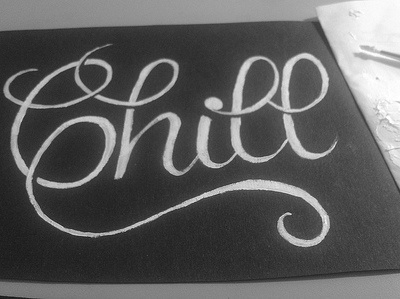 Just Chill black and white hand lettering imperfections mrdavenport paint typography
