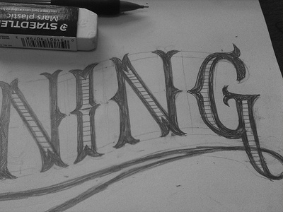 Morning black and white hand lettering morning mrdavenport sketch typography work in progress