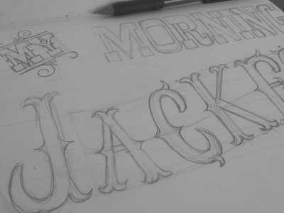 MMJ hand drawn my morning jacket sketch sketchbook typography work in progress