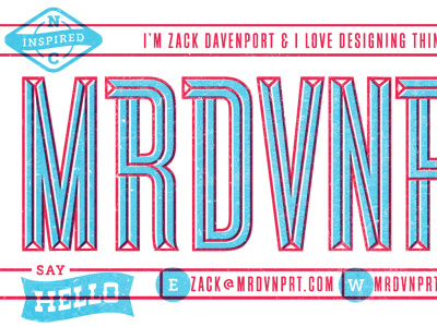 Business Card [WIP] business card mrdavenport mrdvnprt screen printing typography work in progress