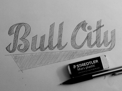 Durham, NC— Sketch baseball bull city durham hand drawn mistermisses mrdavenport north carolina sketch swash typography
