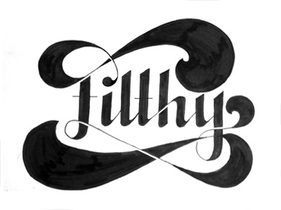 Fi Ligature black and white filthy hand lettering ligature mrdavenport sketch swash typography work in progress