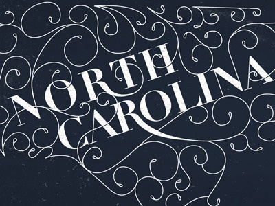 North Carolina— Vector mistermisses mrdavenport north carolina script swash typography vector