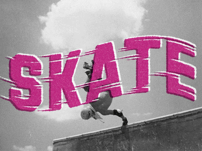 Skate 1980's animated gif movement rad skate skateboard totally type treatment typography