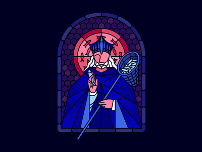 Patron Saint of Anchovy Pizza branding fish illustration pizza restaurant saint sardines stained glass toppings