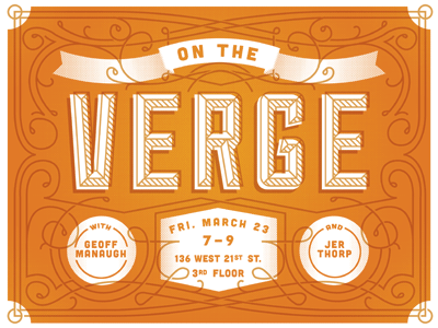 On The Verge— Final w/ Detail geoff manaugh interaction design jer thorp lecture mrdavenport poster promotional school of visual arts