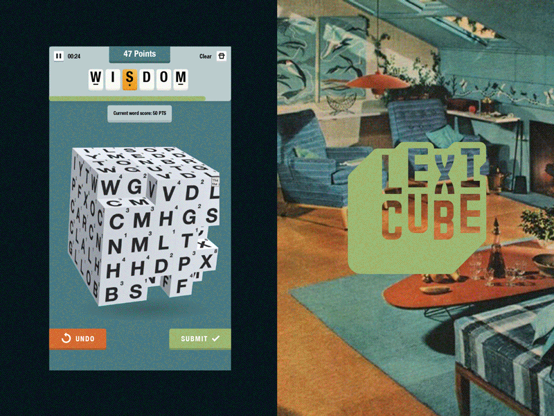 Lexicube — Color Themes app design freelance visual design word game
