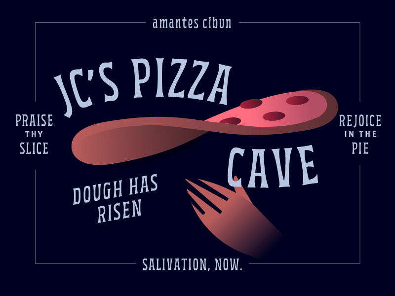JCPC restaurant pizza cave branding pizza box jcpc