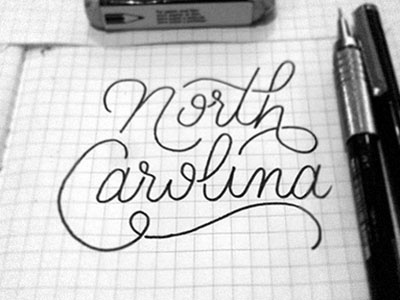 NC hand drawn mrdavenport north carolina sketch typography