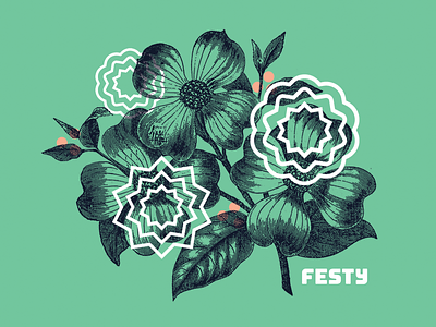 The Festy — Illos illustration music festival vintage