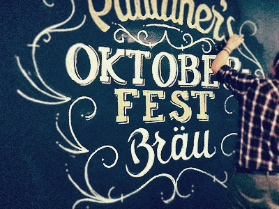 Oktoberfest Brew beer chalk foursquare keg lettering mrdavenport typography