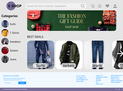 E-Commerce website designed using Adobe XD adobexd graphicsdesign web development