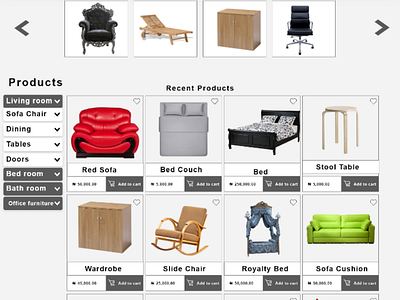 Furniture website store page adobe xd furniture furniture website graphics web development