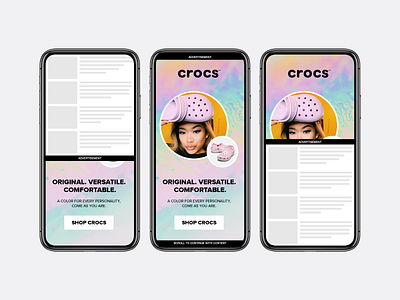 Crocs Mobile Advertisement advertising design digital marketing graphic graphic design