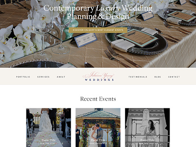 Julianne Young Weddings website bridal consultant elegant feminine gold pink planner web design website wedding