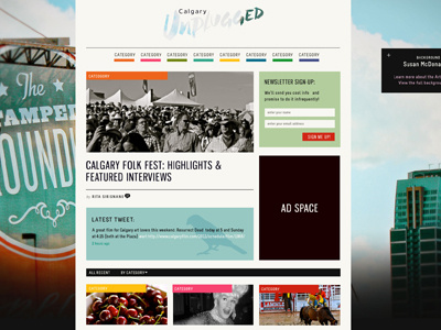 Calgary Unplugged Blog Design blog blog design city colourful web design