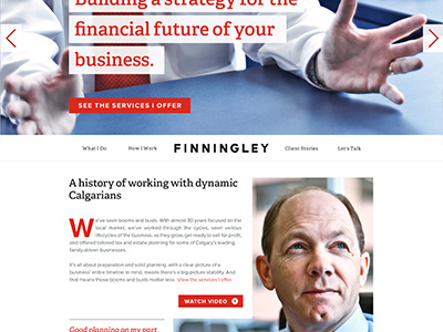 Financial Planner Home Page accountant adelle benton sans blue financial proxima nova red responsive web design website