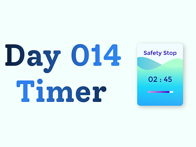 Safety Stop Timer for ScubaDiver 014 countdown timer dailyui dailyuichallenge day014 scuba diving timer