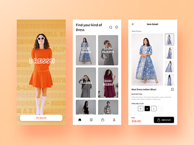 DRESSH - Fashion Store App fashion mobile ui