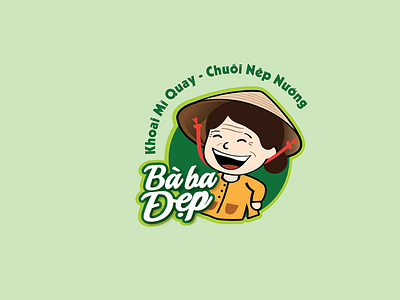 Bà Ba Đẹp logo by Bee Art Agency animation branding cartoon chibi design food funny illustration logo