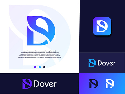 D Modern logo. Unused. branding flat icon illustration logo logo redesign minimalist modern text logo typography vector