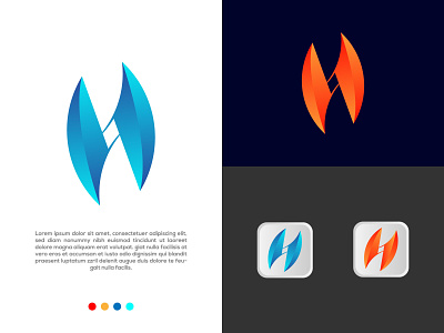 H modern logo branding design flat illustration logo minimalist modern ui ux vector