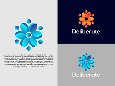 "Deliberate" abstract logo(Unused) 3d logo abstract branding deliberate flat logo logo design business logo maker minimalist modern ui ux vector