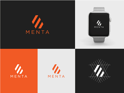 Menta "M" monogram logo (Unused) branding design flat graphic design grid illustration logo m minimalist modern monogram vector