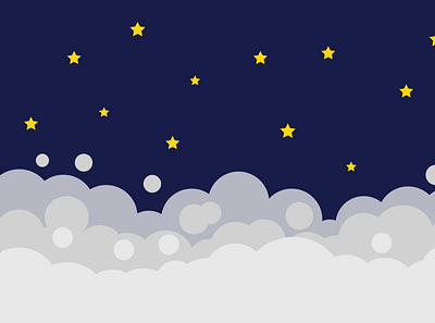 Starry Night Above The Clouds clouds design illustration night stars vector