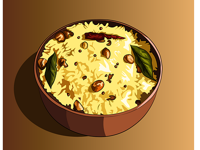 India's Pulihora Food Illustration