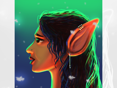 Portrait painting of an elf 2d adobe photoshop art artwork character design colorful creative design designer digital art digital illustration digital painting graphic design illustration