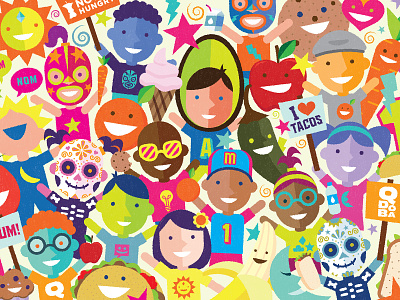 No Kid Hungry + QDOBA Fundraising Campaign Art character design design illustration kids nittygritty