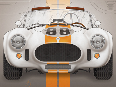 Shelby Cobra Illustration design illustration technical illustration