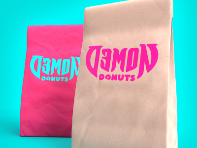 Demon Donuts Bags art direction branding demon design donuts nittygritty packaging